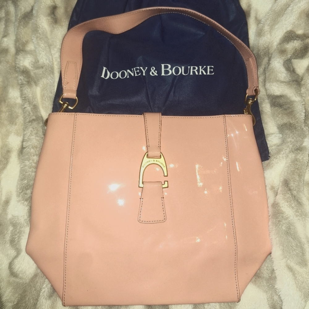 Dooney & Bourke PALE PINK Patent good sized Shoulder Bag/ Purse